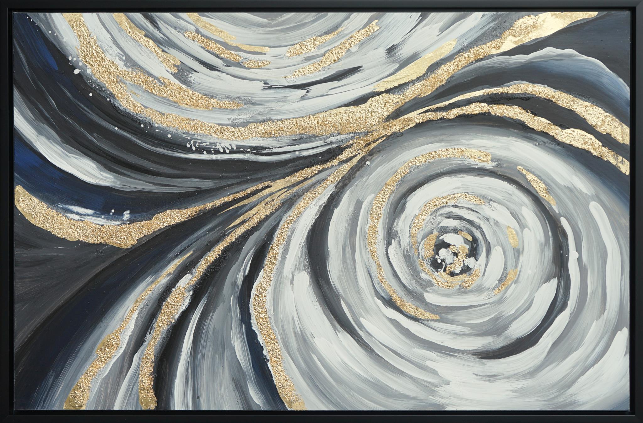 Hand Painted Textured Canvas W/ Foil In Frame Curated Canvas