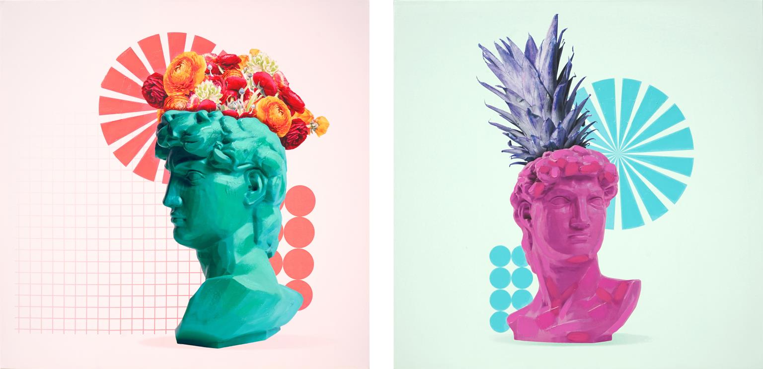 Hand Painted Textured Canvas (Set) Curated Canvas