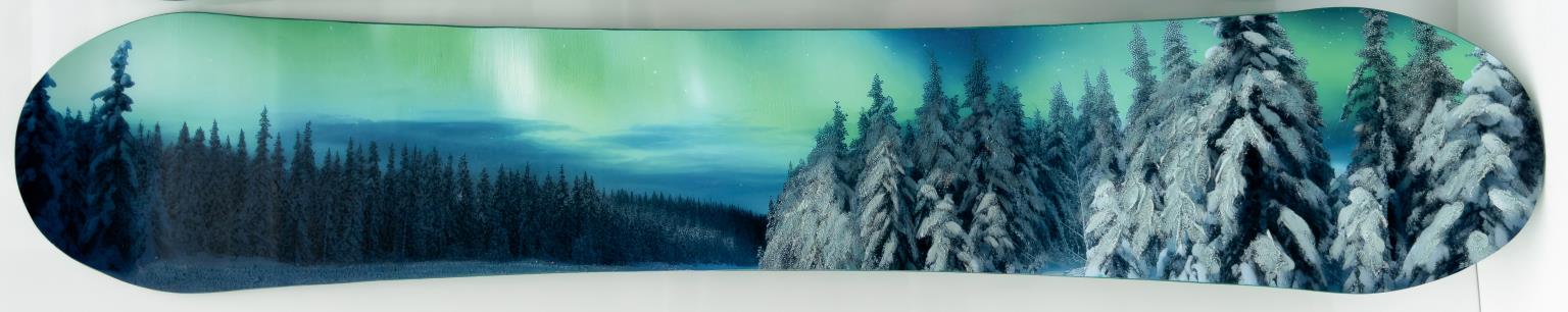 Snowboard - Northern Lights Mixed Media