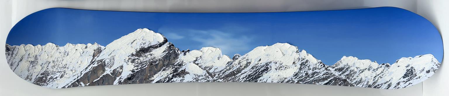 Snowboard - Mountains Mixed Media