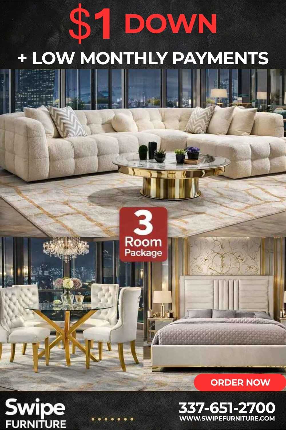 Naomi Cream 3-Room Package