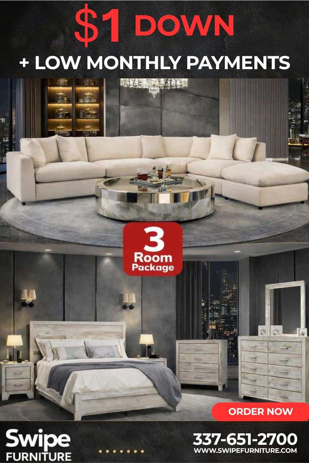 Allison 3 Room package included sofa