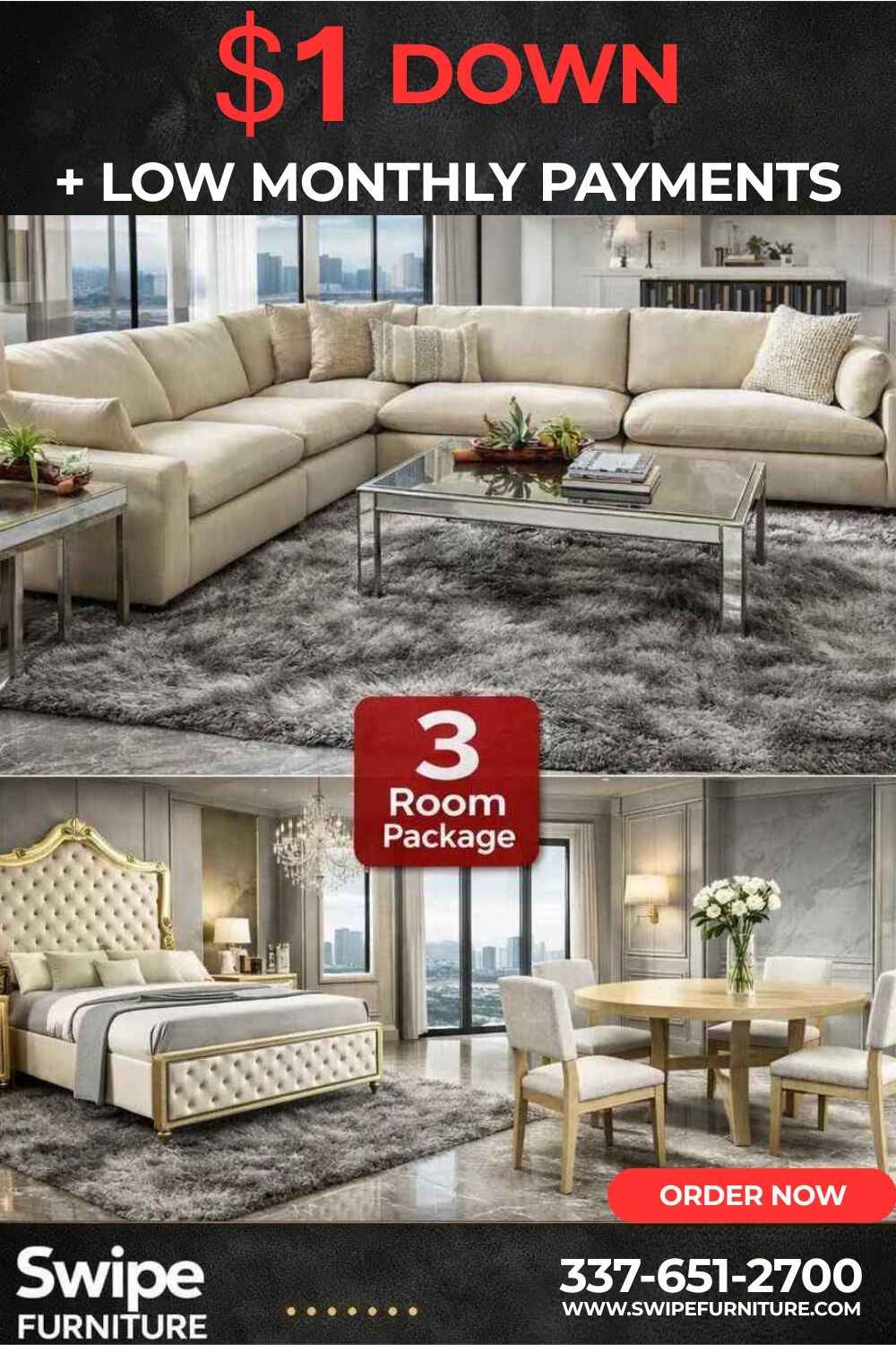 Cali Breeze 3 Room Package Free Mattress