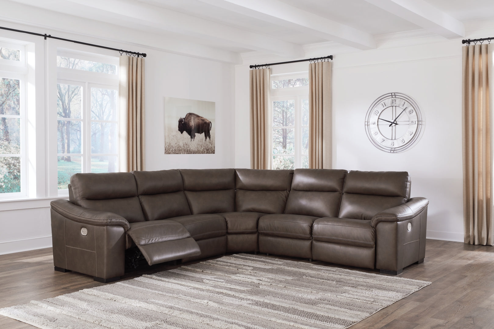 3-Piece Power Reclining Sectional Loveseat with Console