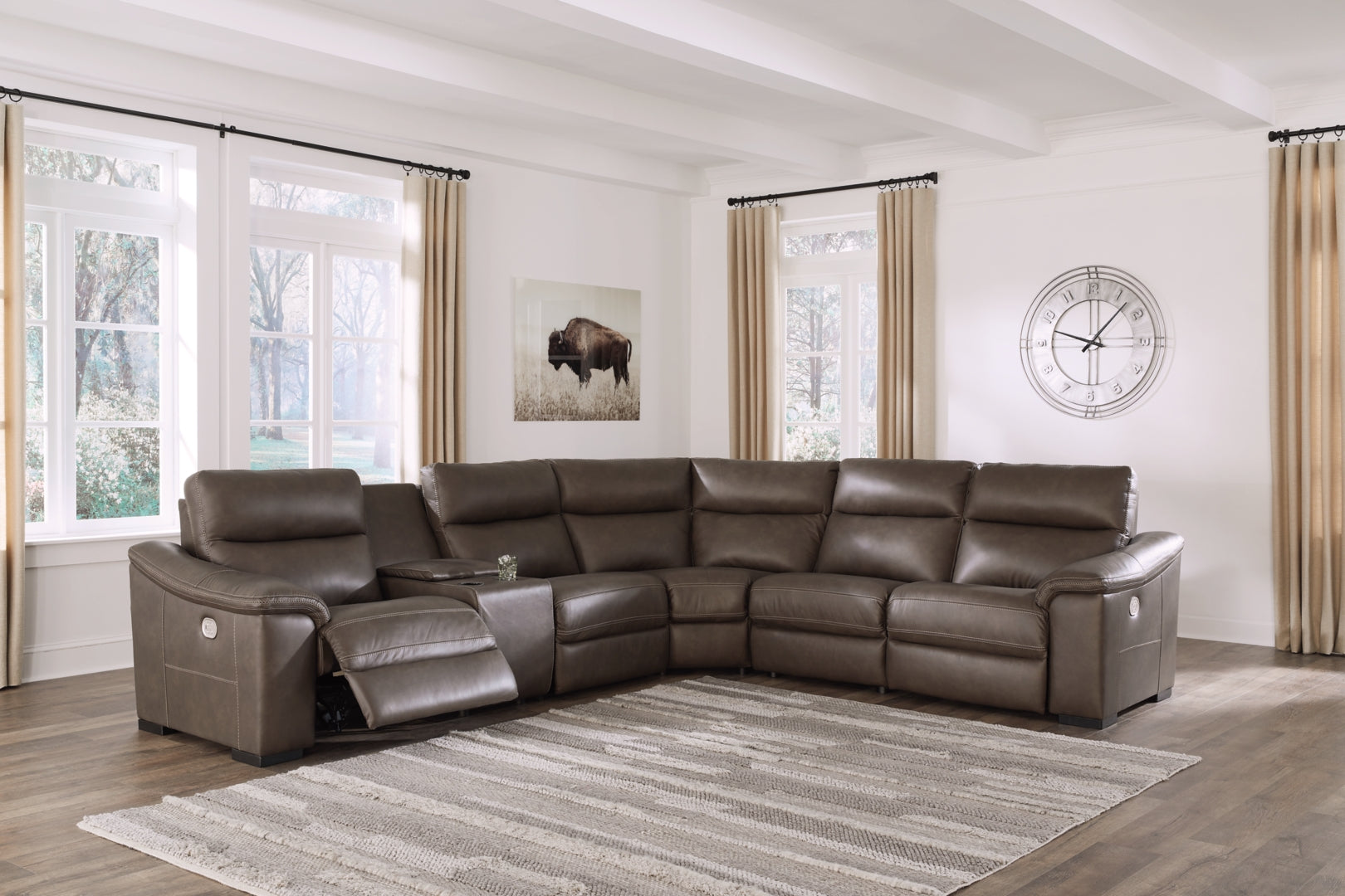 3-Piece Power Reclining Sectional Loveseat with Console