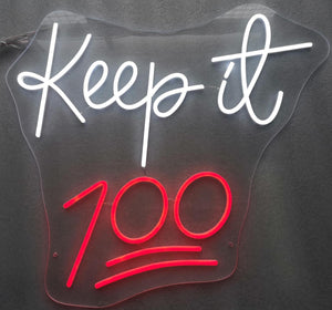 Neon Keep It 100 Mixed Media