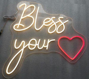 Neon Bless Your Heart Mixed Media