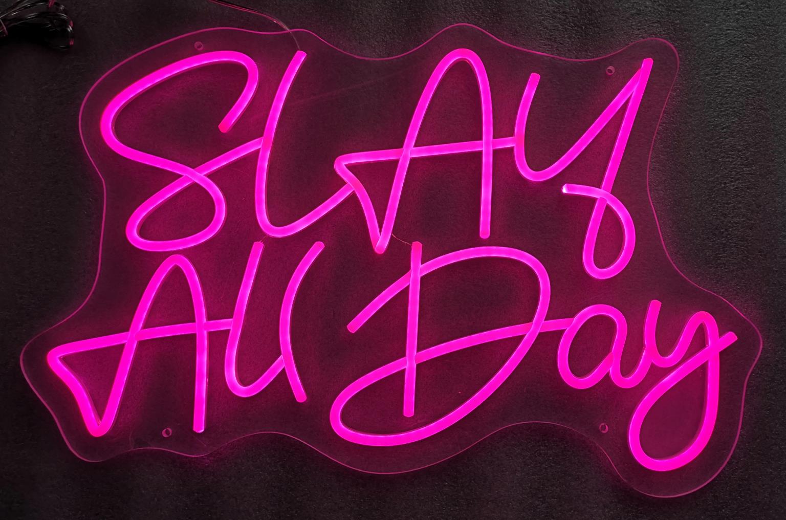 Neon Slay All Day Mixed Media