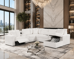 Hunter White Sectional (W/ Bluetooth Speaker & Pull-Out Bed) **NEW ARRIVAL**