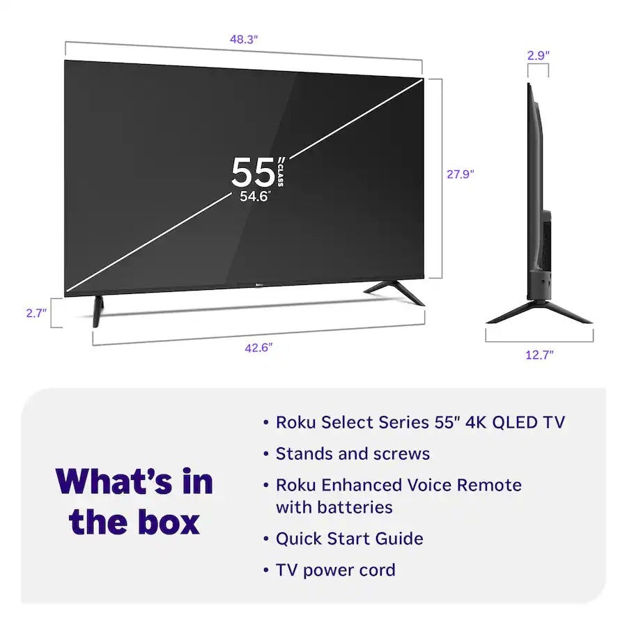 Roku - 55" Class Select Series 4K QLED Smart RokuTV (2026)
