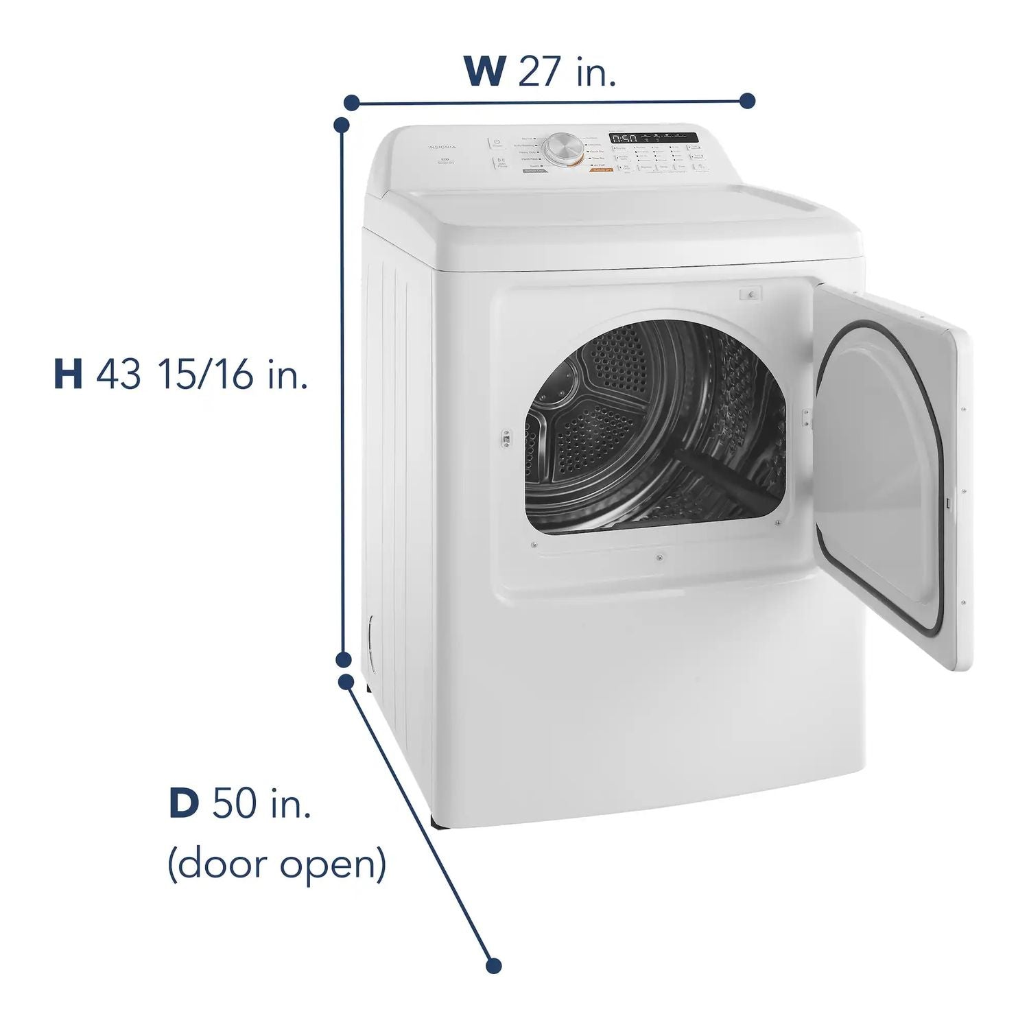 Package - Insignia™ - 4.1 Cu. Ft. Top Load Washer with ColdMotion Technology and 7 Cu. Ft. Electric Dryer with Sensor Dry - White