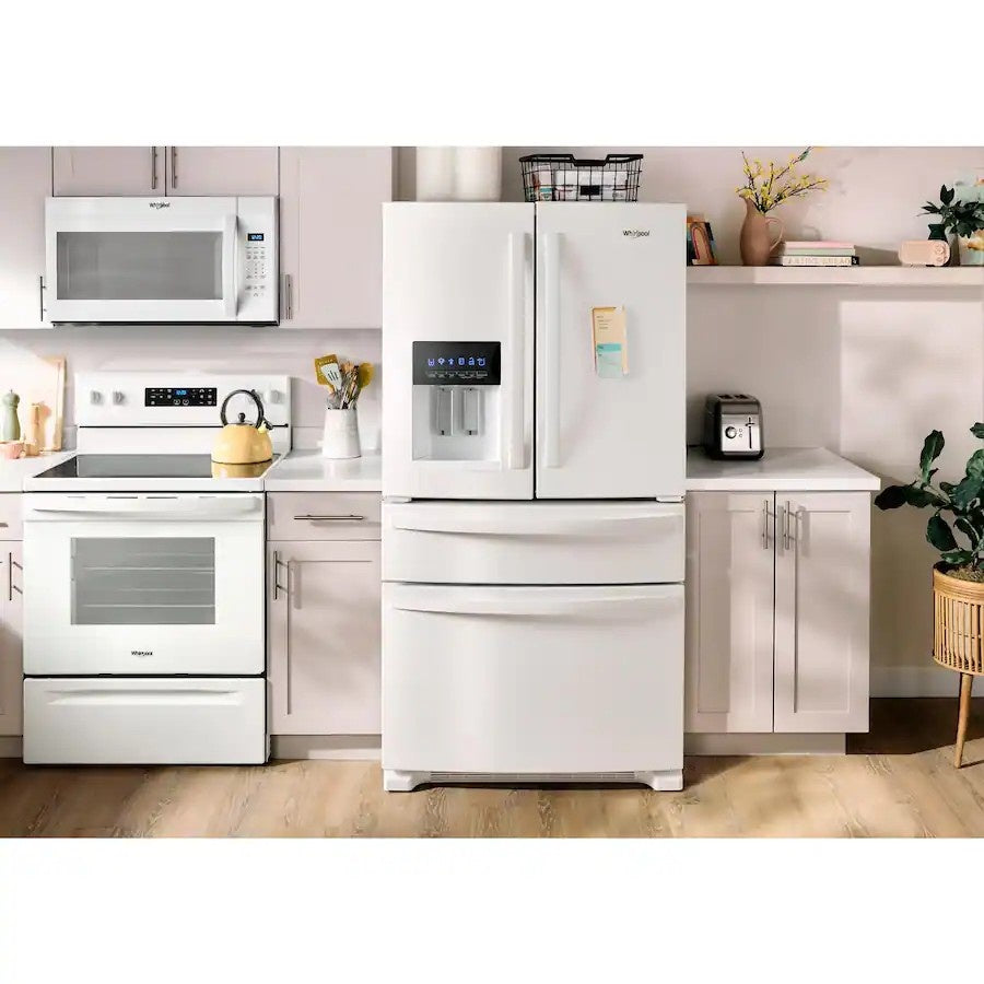 Whirlpool - 36 in. Wide 25 cu. ft. French Door Refrigerator with Two-Tier Freezer Storage - White