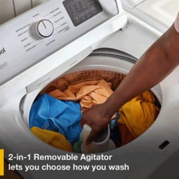 Package - Whirlpool - 4.3 Cu. Ft. High-Eficiency Top Load Washer with 2-in-1 Removable Agitator and Soft Close Glass Lid and 7.0 Cu. Ft. Electric Dryer with Adaptive Dry and Top Venting - White