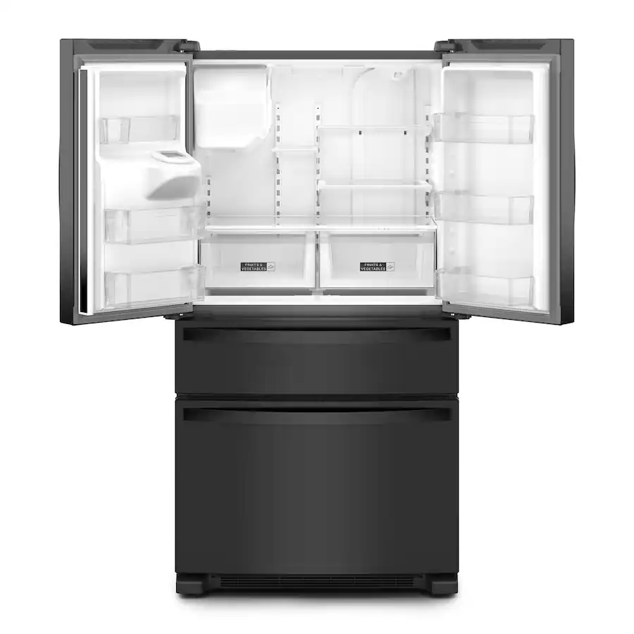 Whirlpool - 36 in. Wide 25 cu. ft. French Door Refrigerator with Two-Tier Freezer Storage - Black