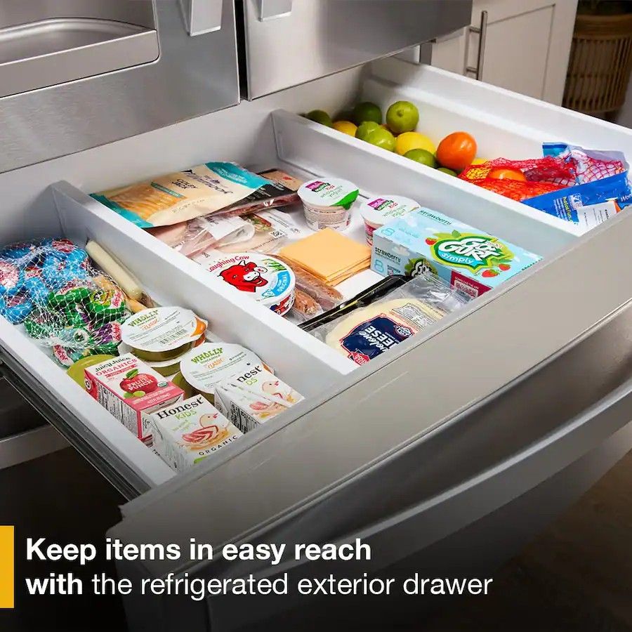 Whirlpool - 36 in. Wide 25 cu. ft. Wide French Door Bottom Mount Refrigerator with Two-Tier Freezer Storage - Stainless Steel