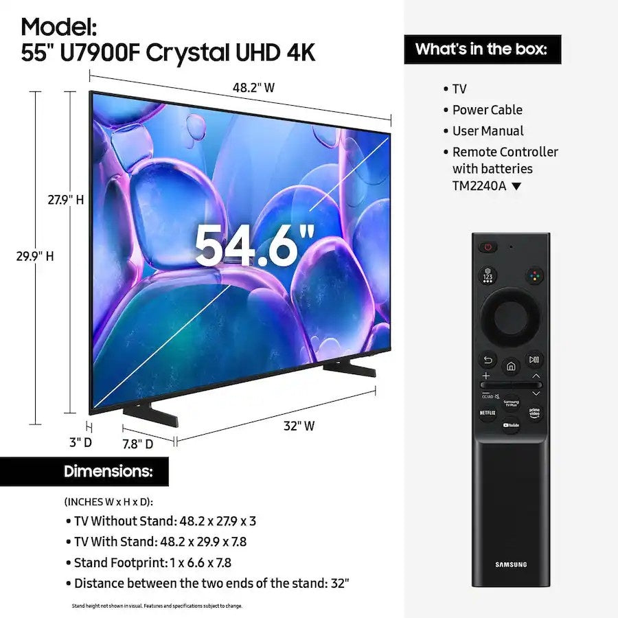 Samsung - 55" Class U7900 Series UHD 4K Smart Tizen TV (2025)