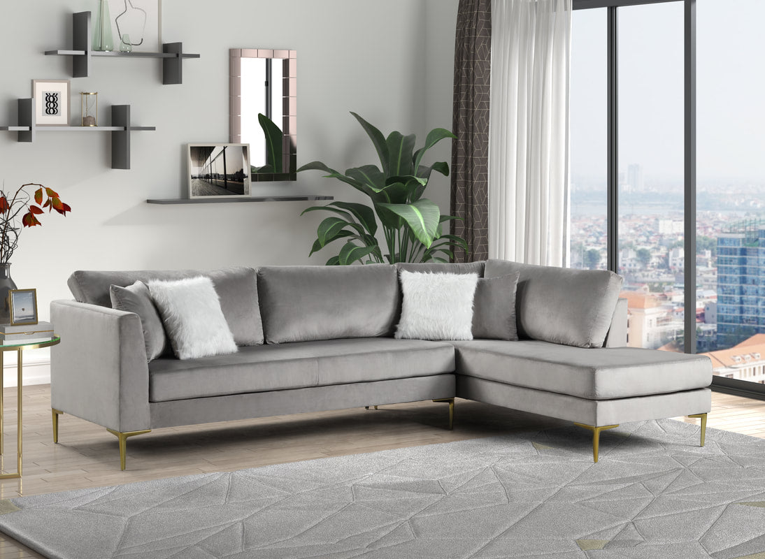 Catalina Velvet Sectional – FREE TV or Area Rug!