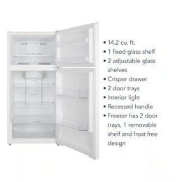 Insignia™ - 28 in. Wide 14.2 Cu. Ft. Top-Freezer Refrigerator with ENERGY STAR Certification - White