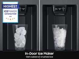 Samsung - 36 in. Wide 27.4 cu. ft. Side-by-Side Refrigerator with Large Capacity - Black Stainless Steel