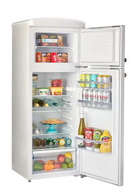 Unique Appliances - 21 in. Wide Classic Retro 7.5cu.ft Compact Top Freezer Refrigerator - Marshmallow White