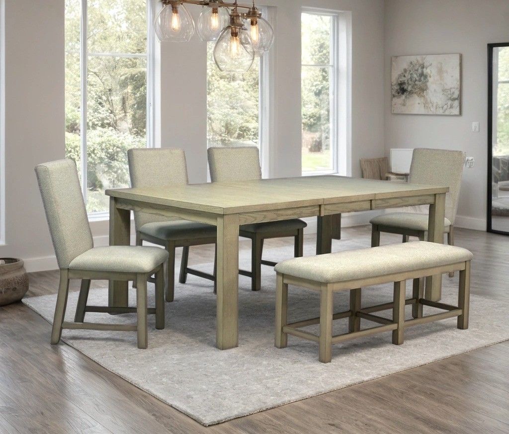 D2700 Dining Table with 4 Chairs & Bench