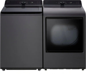 Package - LG - 5.0 Cu. Ft. High-Efficiency Smart Top Load Washer with Easy Unload and 7.3 Cu. Ft. Smart Electric Dryer with Sensor Dry - Platinum Black