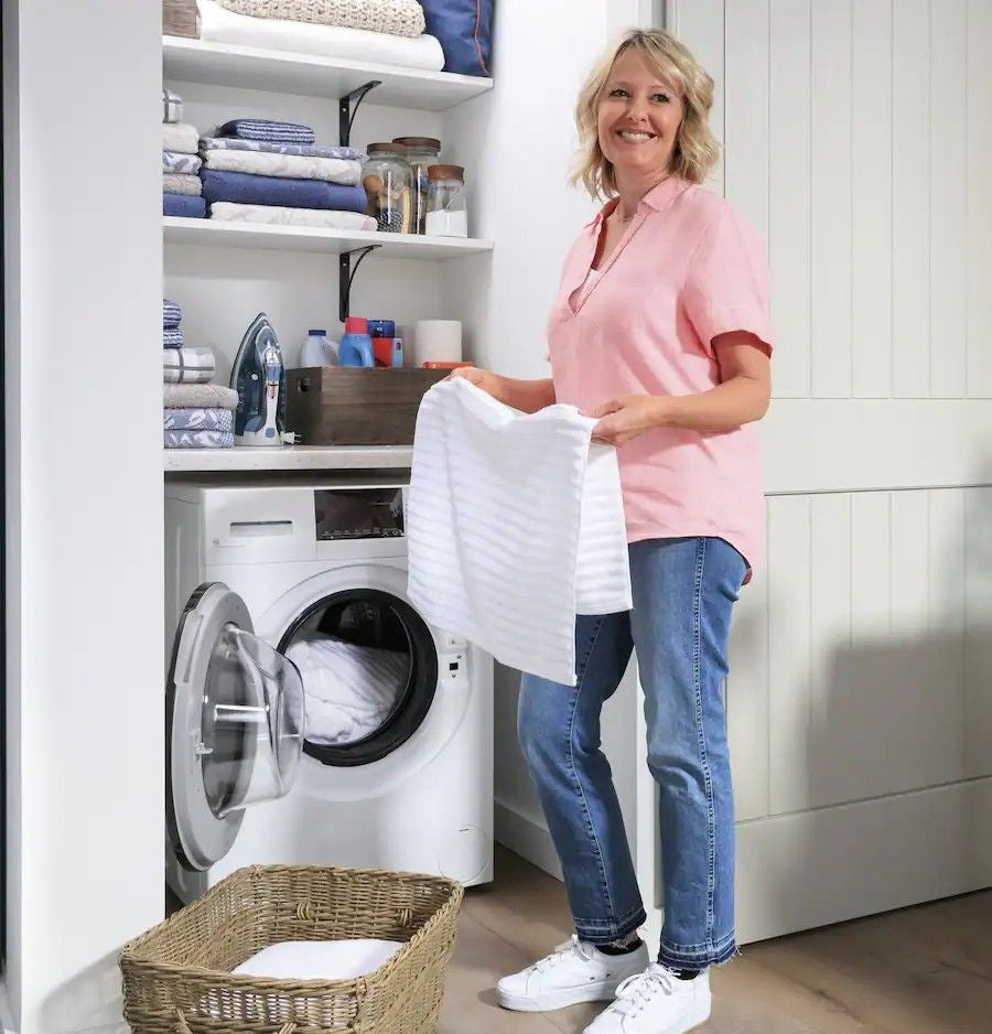 GE - 2.4 Cu. Ft. High-Efficiency Front Load Washer and Electric Condenser Dryer Combo with Steam and Sanitize - White