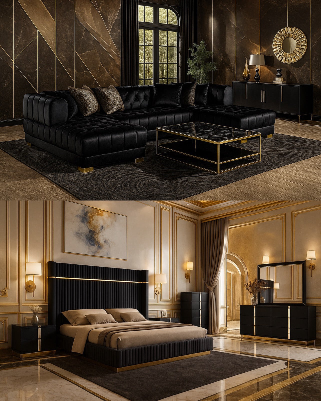 Moderna Noir 3-Room Set