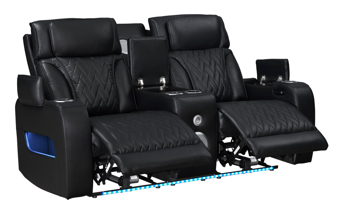 DUBAI 3PC Black Power Reclining Set ā FREE Rug or TV Included!
