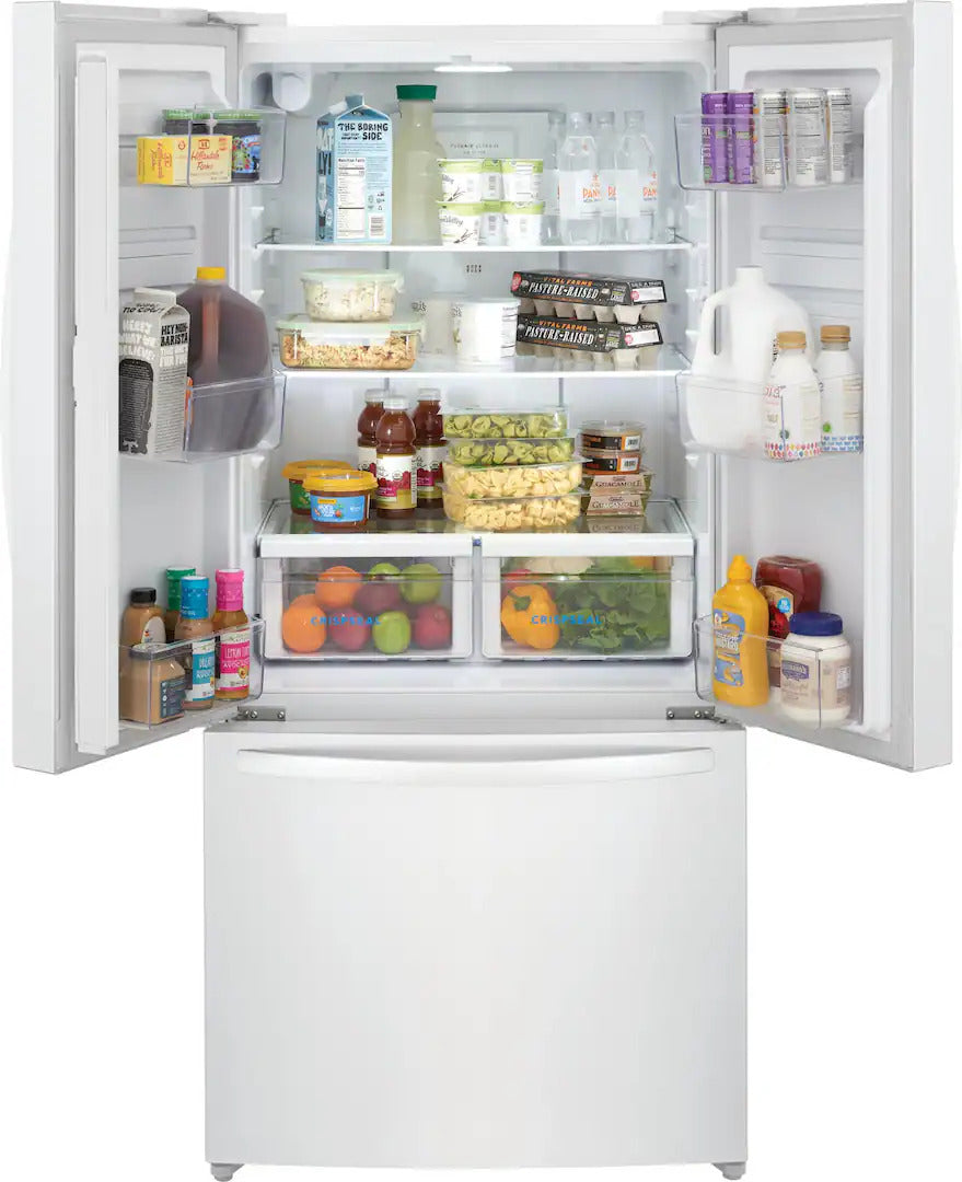 Frigidaire - 31 in. Wide 18 Cu. Ft. Counter Depth French Door Refrigerator with CrispSeal Crispers - White