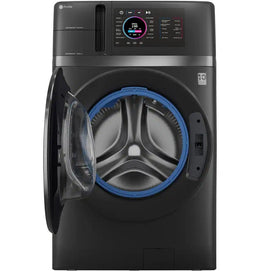 GE Profile - UltraFast 4.8 Cu. Ft. High-Efficiency Smart Front Load Washer and Electric Dryer Combo with Ventless Heat Pump - Carbon Graphite