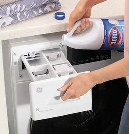 GE - 2.4 Cu. Ft. High-Efficiency Front Load Washer and Electric Condenser Dryer Combo with Steam and Sanitize - White