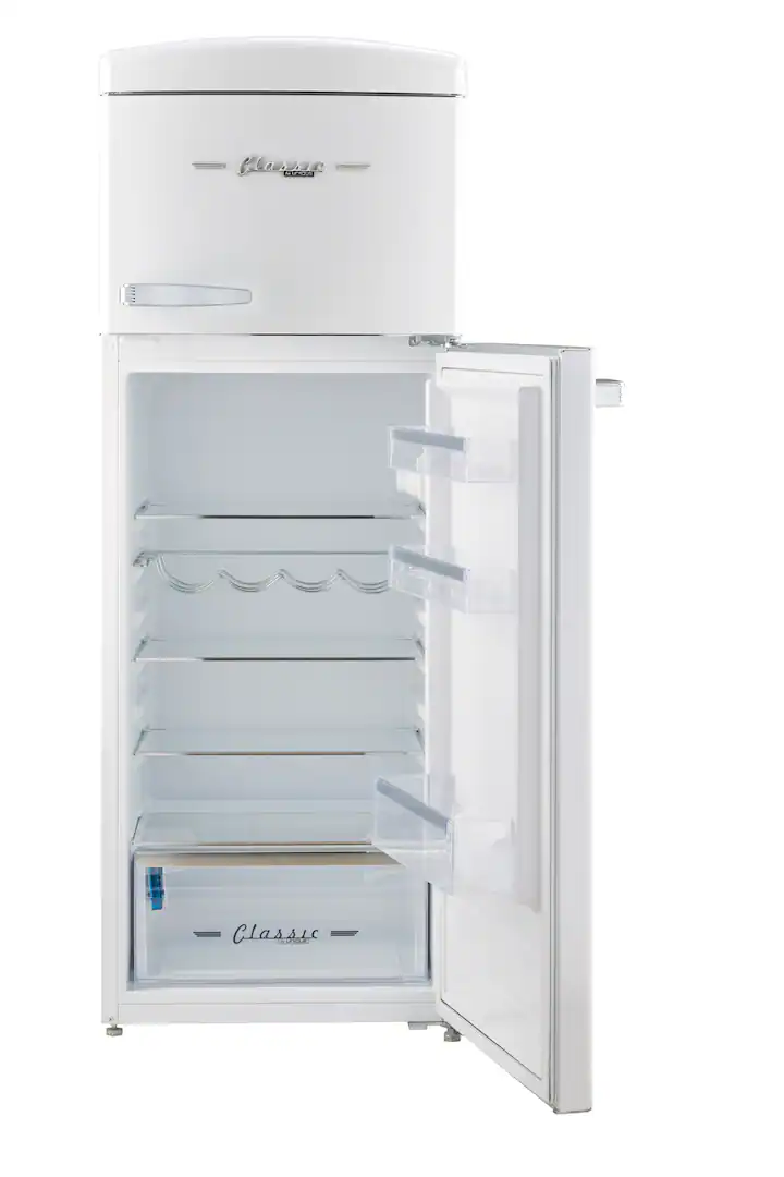 Unique Appliances - 21 in. Wide Classic Retro 7.5cu.ft Compact Top Freezer Refrigerator - Marshmallow White