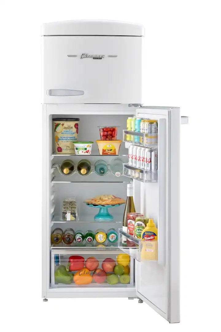 Unique Appliances - 21 in. Wide Classic Retro 7.5cu.ft Compact Top Freezer Refrigerator - Marshmallow White