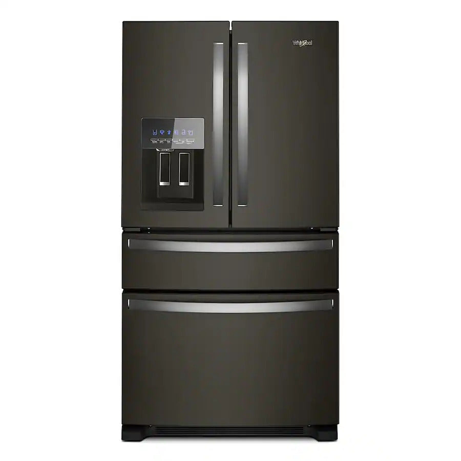 Whirlpool - 36 in. Wide 24.5 cu. ft. French Door Refrigerator with Two-Tier Freezer Storage - Black Stainless Steel