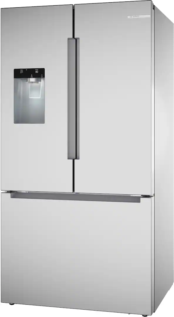 Bosch - 100 Series 36 in. Wide 26 Cu. Ft. French Door Bottom Freezer Smart Refrigerator with External Ice and Water - Stainless Steel
