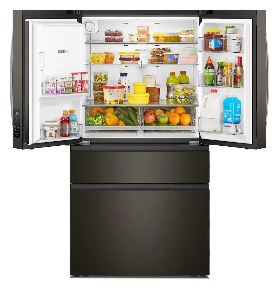 Whirlpool - 36 in. Wide 29 cu. ft. Family-Sized Capacity French Door Refrigerator with Flexible Temperature Drawer - Print Resist Blk Stnlss
