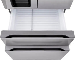 LG - 36-in Wide Standard-Depth MAX 28.6 Cu. Ft. 4-Door French Door Refrigerator Smart Refrigerator with Full Convert Drawer - PrintProof Stainless Steel Look