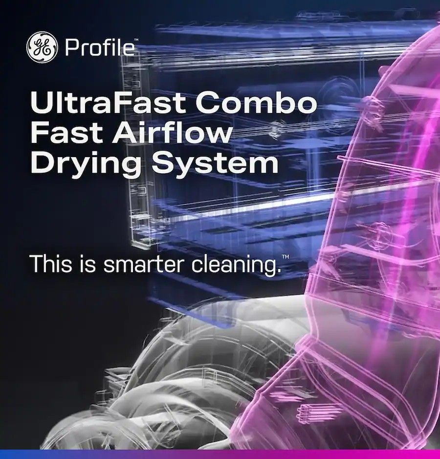 GE Profile - UltraFast 4.6 Cu. Ft. High-Efficiency Smart Front Load Washer and Electric Dryer Combo with Steam and Ventless Heat Pump - White
