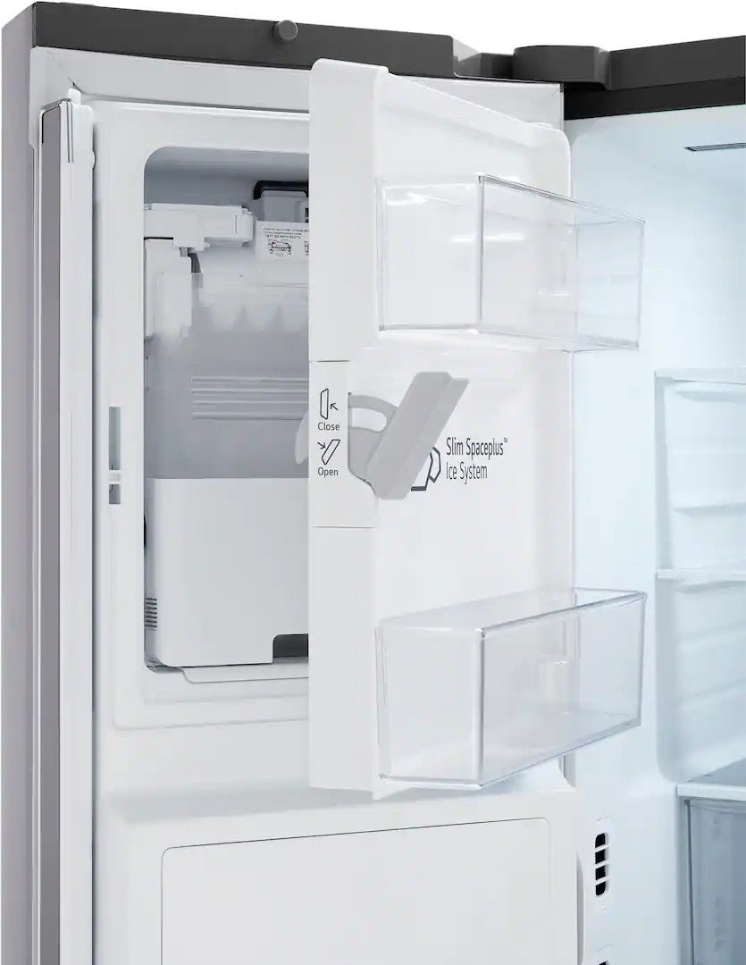 LG - 36-in Counter-Depth MAX 25.5 Cu. Ft. French Door Smart Refrigerator with Ice Plus - PrintProof Stainless Steel Look