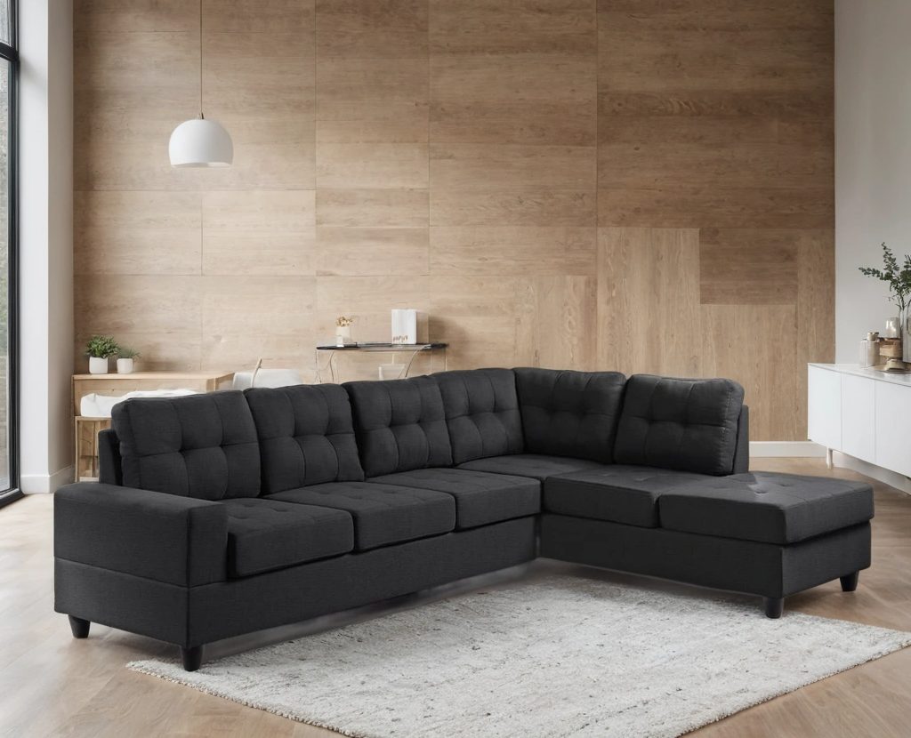 James Light Gray Reversible Sectional β FREE TV or Area Rug!