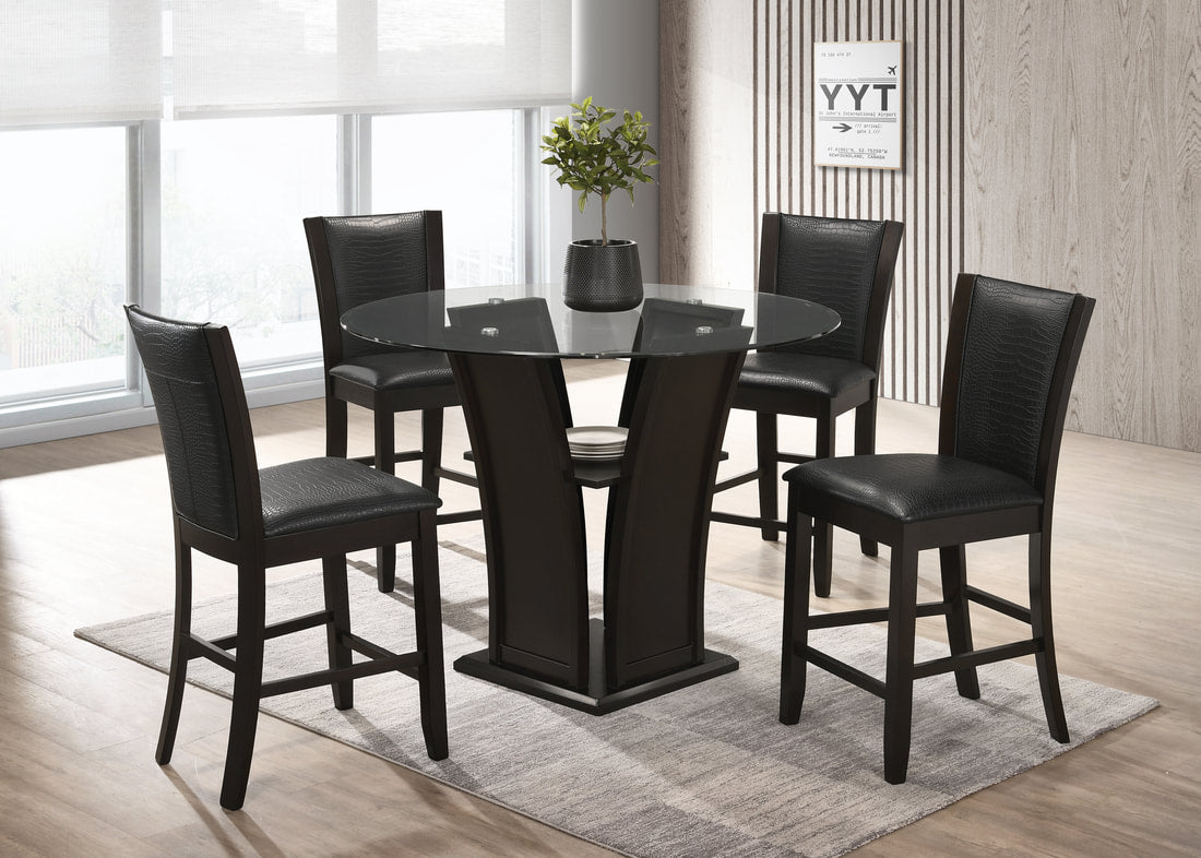 Orlando-Black Pub Table with 4 Chairs