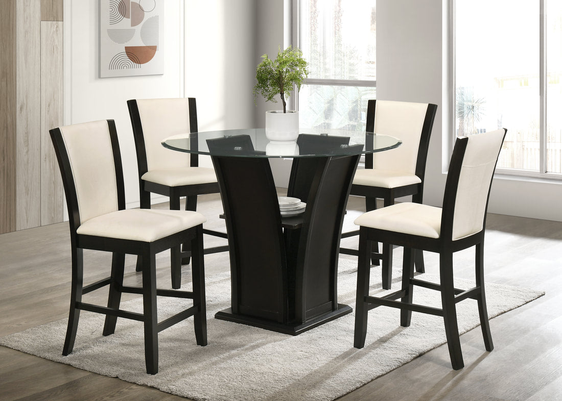 Orlando-White Pub Table with 4 Chairs