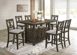 D380 - Counter Height Table with 6 Chairs