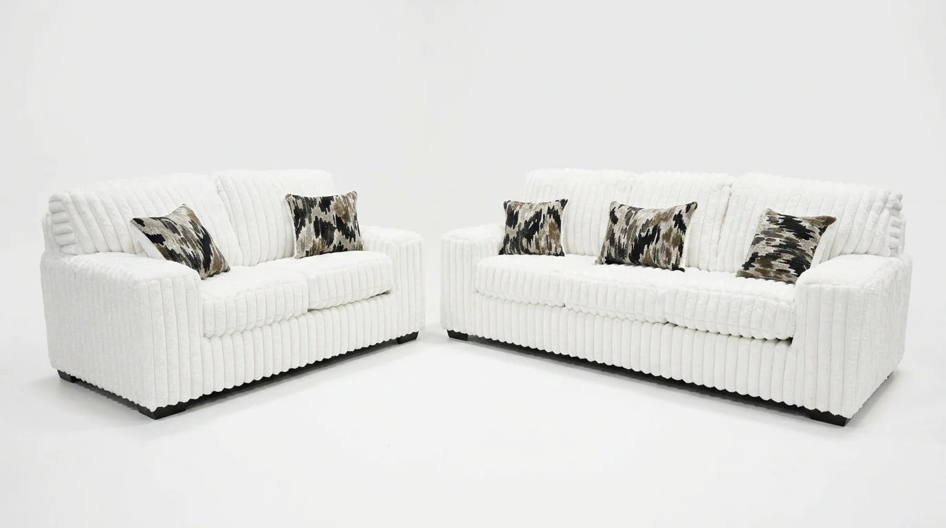 S319 Sofa and Loveseat (Ivory)