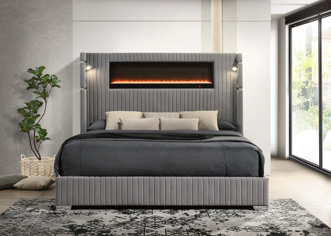 Romance2 Black Platform Bed | Free TV