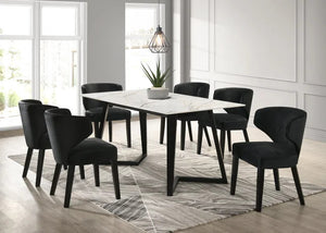 Hamilton Black Dining Table + 6 Chair Set