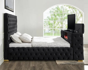 Future Black Platform Bed - Queen
