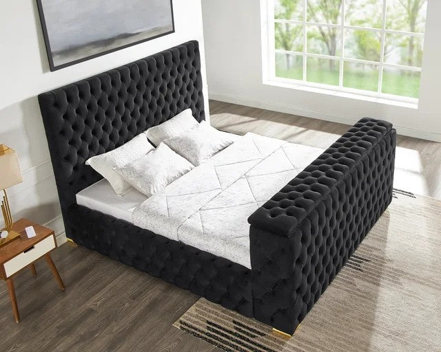 Future Black Platform Bed - Queen