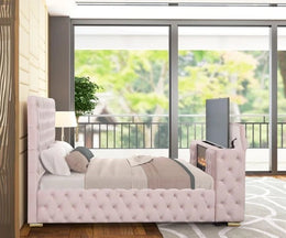 Future Pink Platform Bed - King